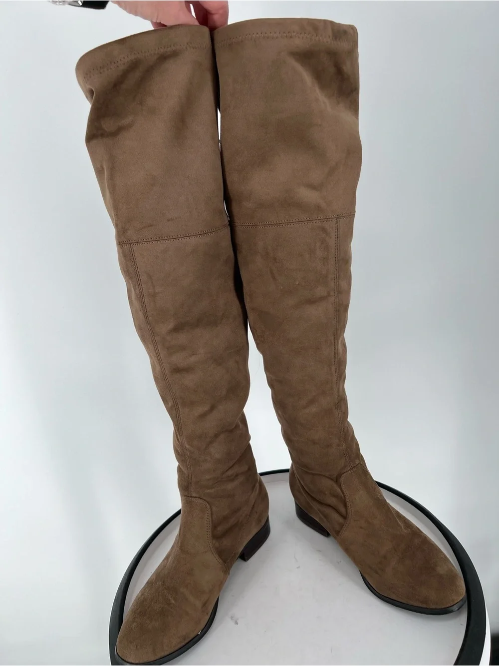 Kensie Tall Over-the-Knee Suede Boots -‎ Taupe Brown